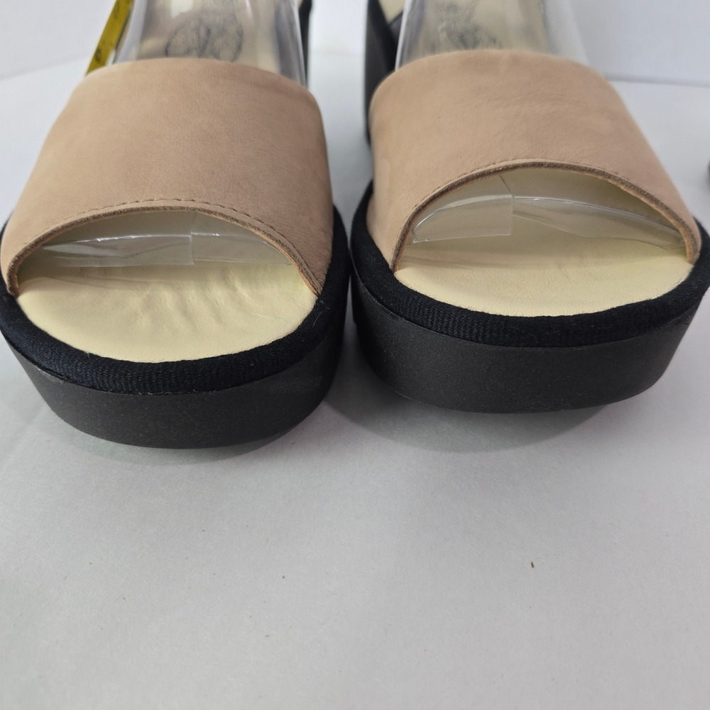 NWT Fly London Size 9 Platform Sandals Black Leather Sole Buckle Strap #1111 - Picture 4 of 11